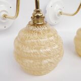 Speckled glass swan neck wall lights