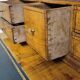 Secretary with a curved drop-leaf in floral marquetry, mid-19th century.