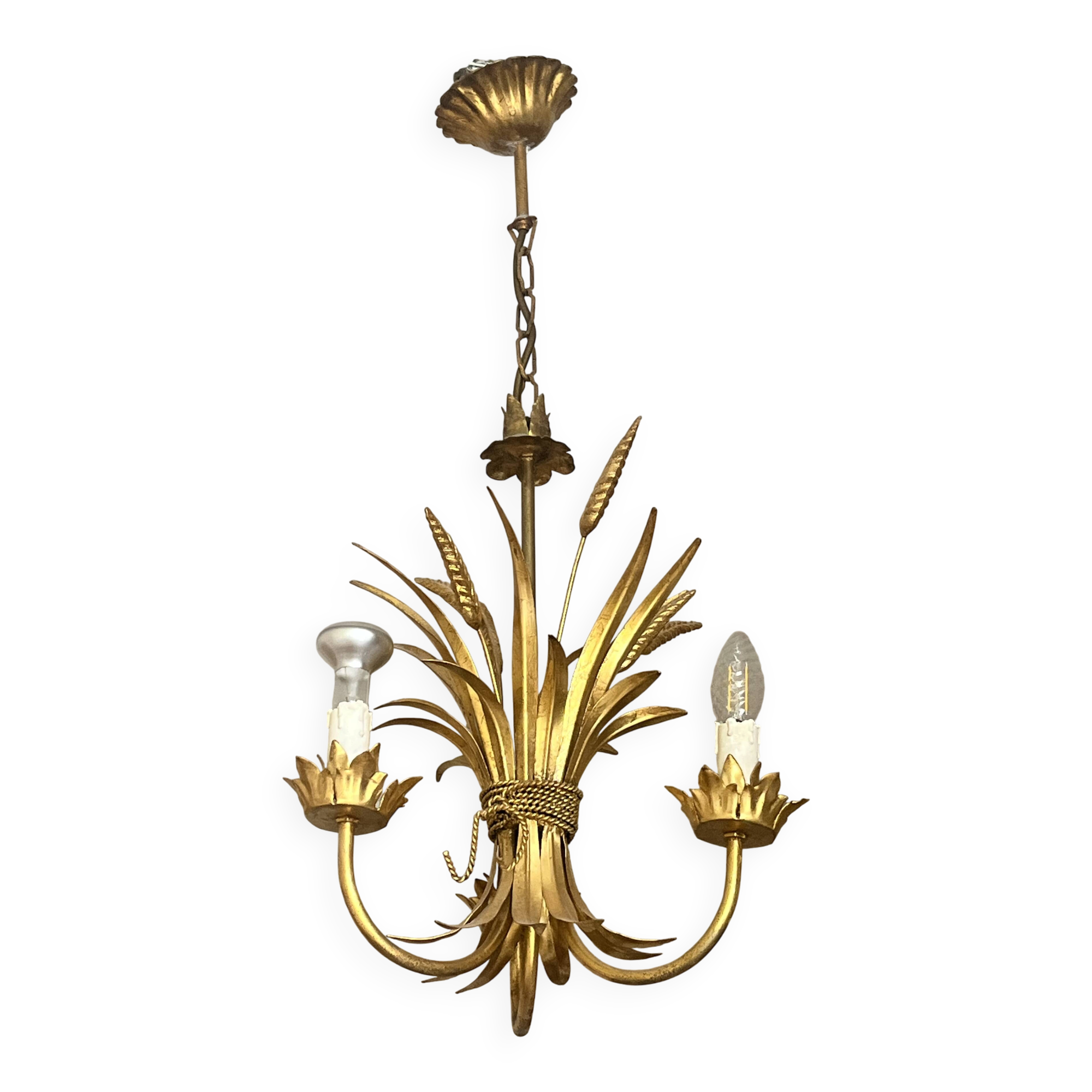 Lustre épis de blé style Hans Kögl - Hollywood Regency, années 70