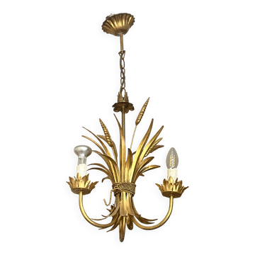 Wheat ear chandelier - Hans Kögl - Hollywood Regency - 1970s