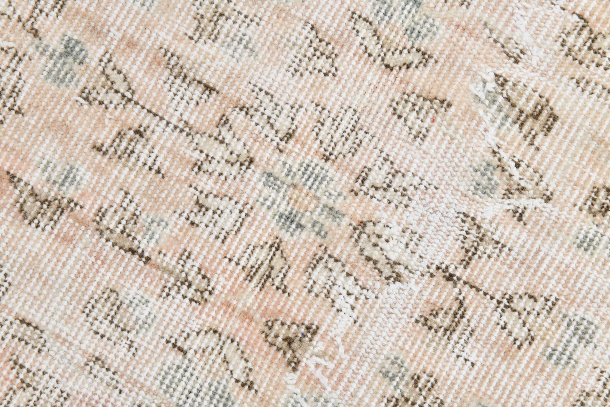 5x12 Pastel Beige Pink Turkish Vintage Area Rug, 160x375Cm
