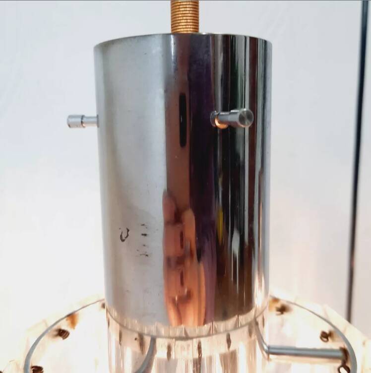 Cascade chandelier - vintage - steel and glass