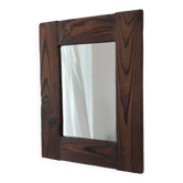 Miroir en pin teinté vintage brutsaliste en bois minimaliste
