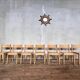Series of 7 vintage Scandinavian bohemian wooden children's chairs