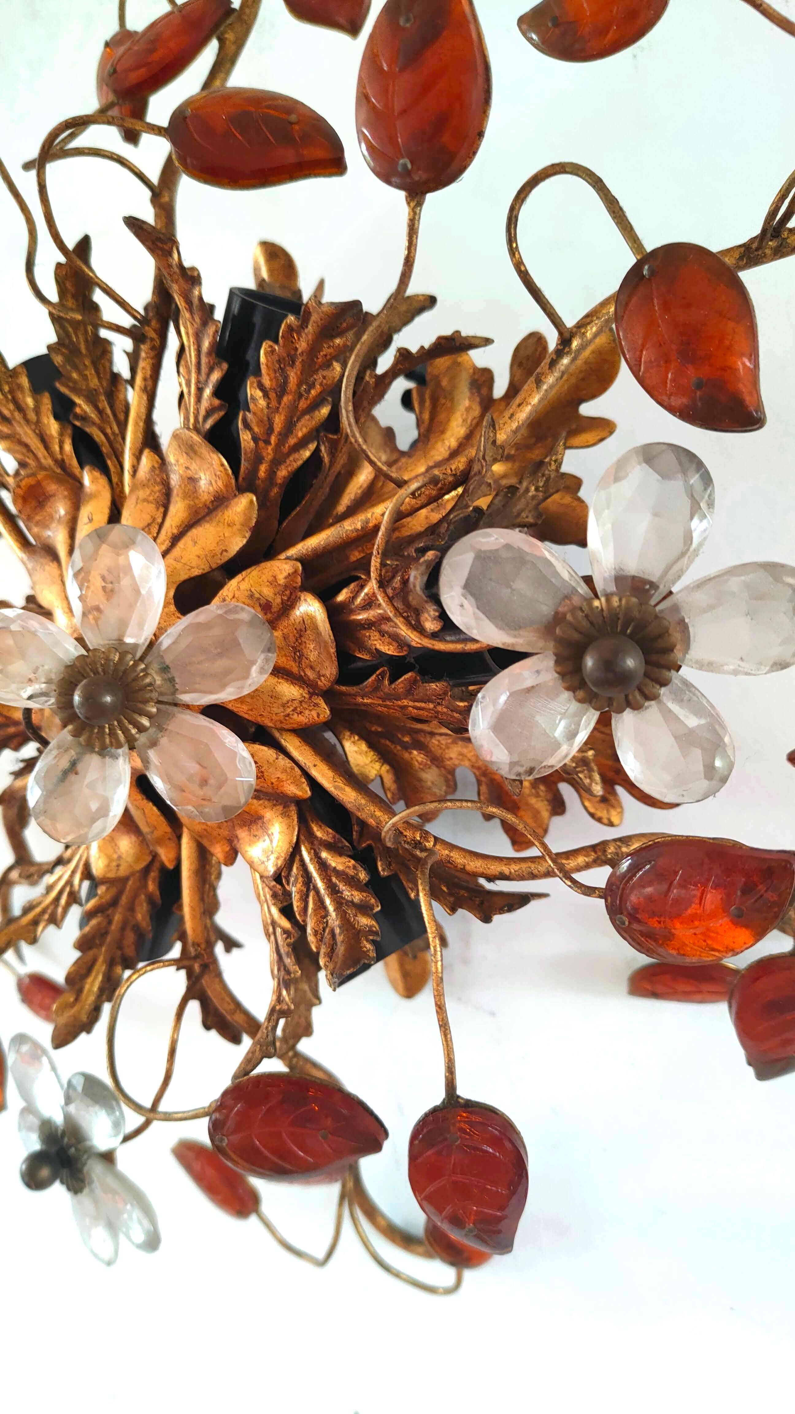 Wall lamp Maison Banci metal and glass of Murano design 70s