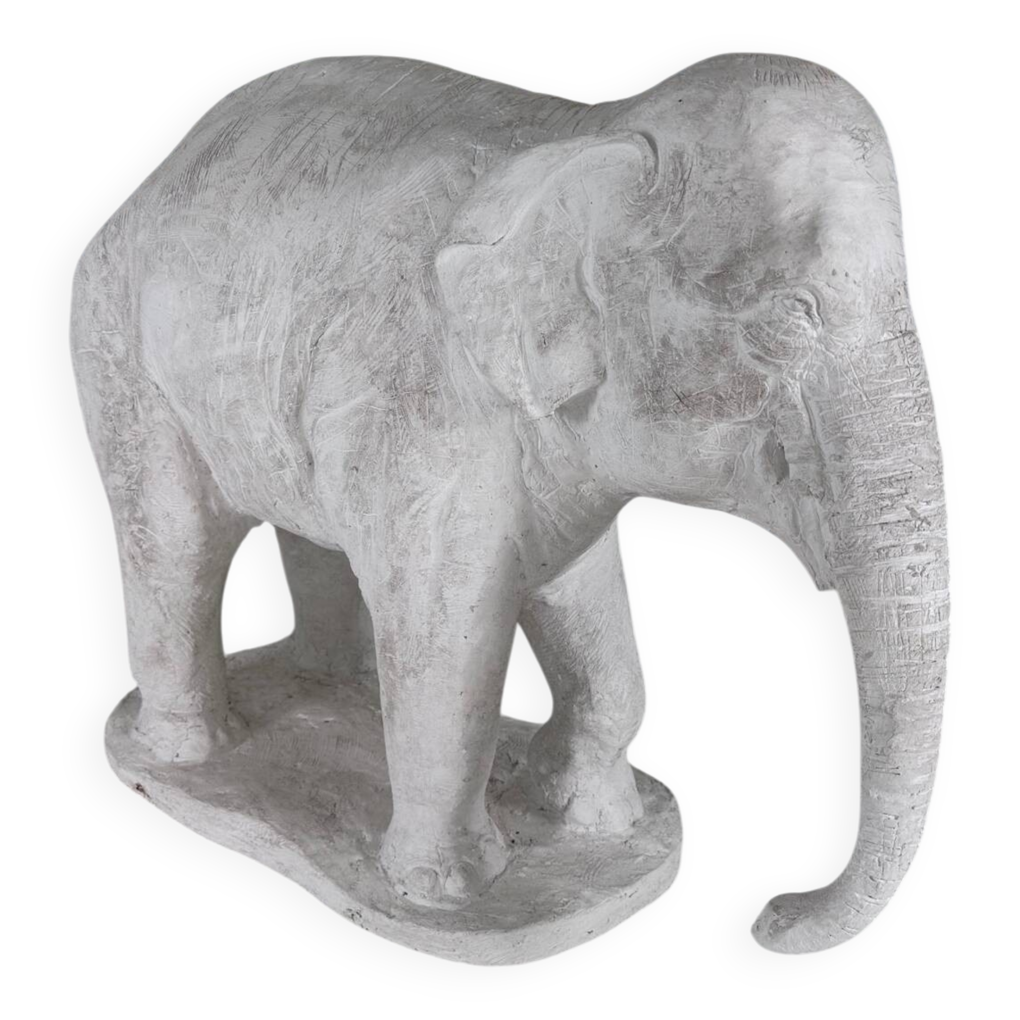 Large plaster elephant sculpture