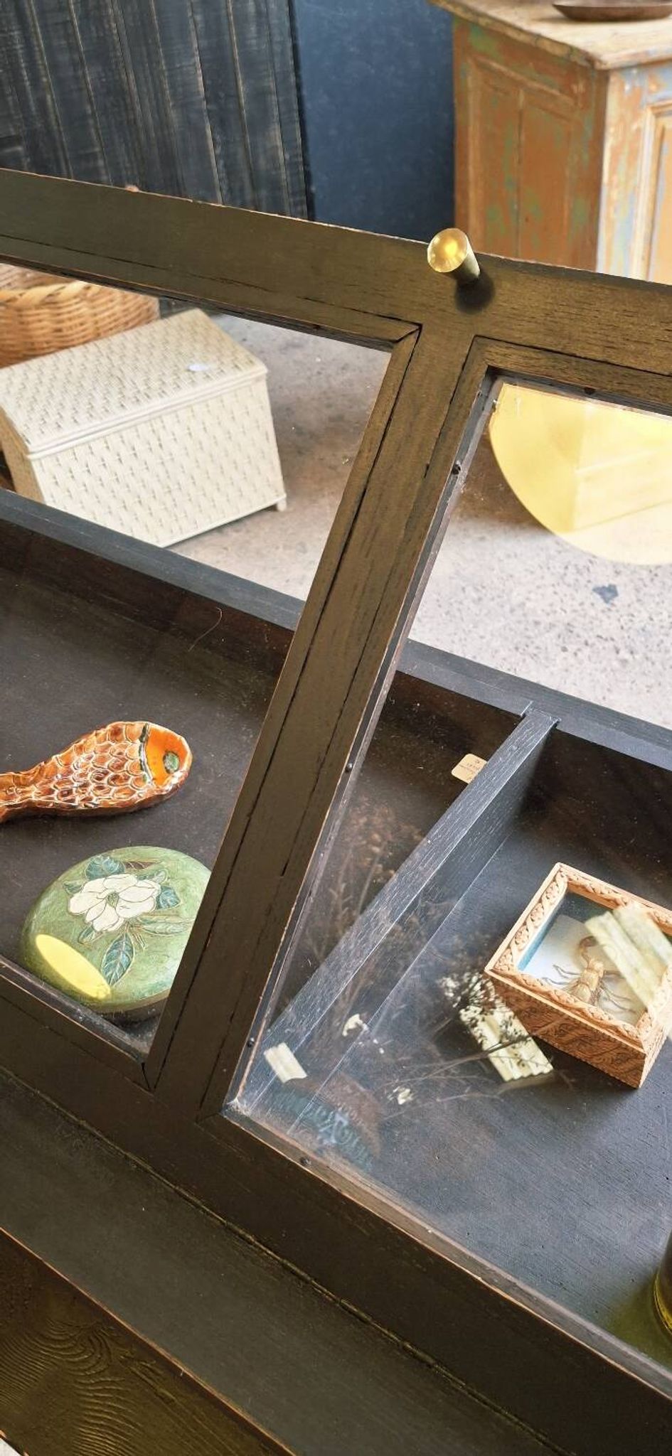 Antique display cabinet on legs