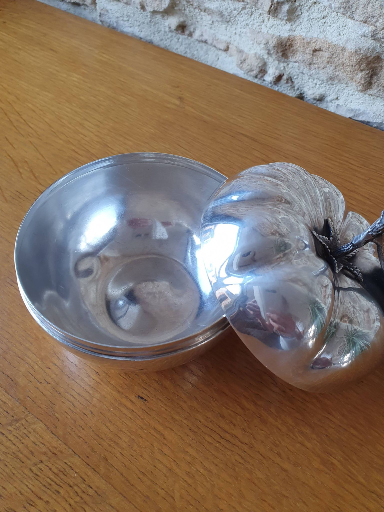 Empty silver metal pocket