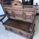 Banquette-coffre ancienne style Henri II / Néo-Renaissance en bois sculpté