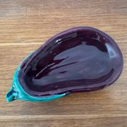 Old Vallauris aubergine ceramic vintage empty pocket bowl