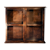 Black patinated wood showcase to be placed or hung