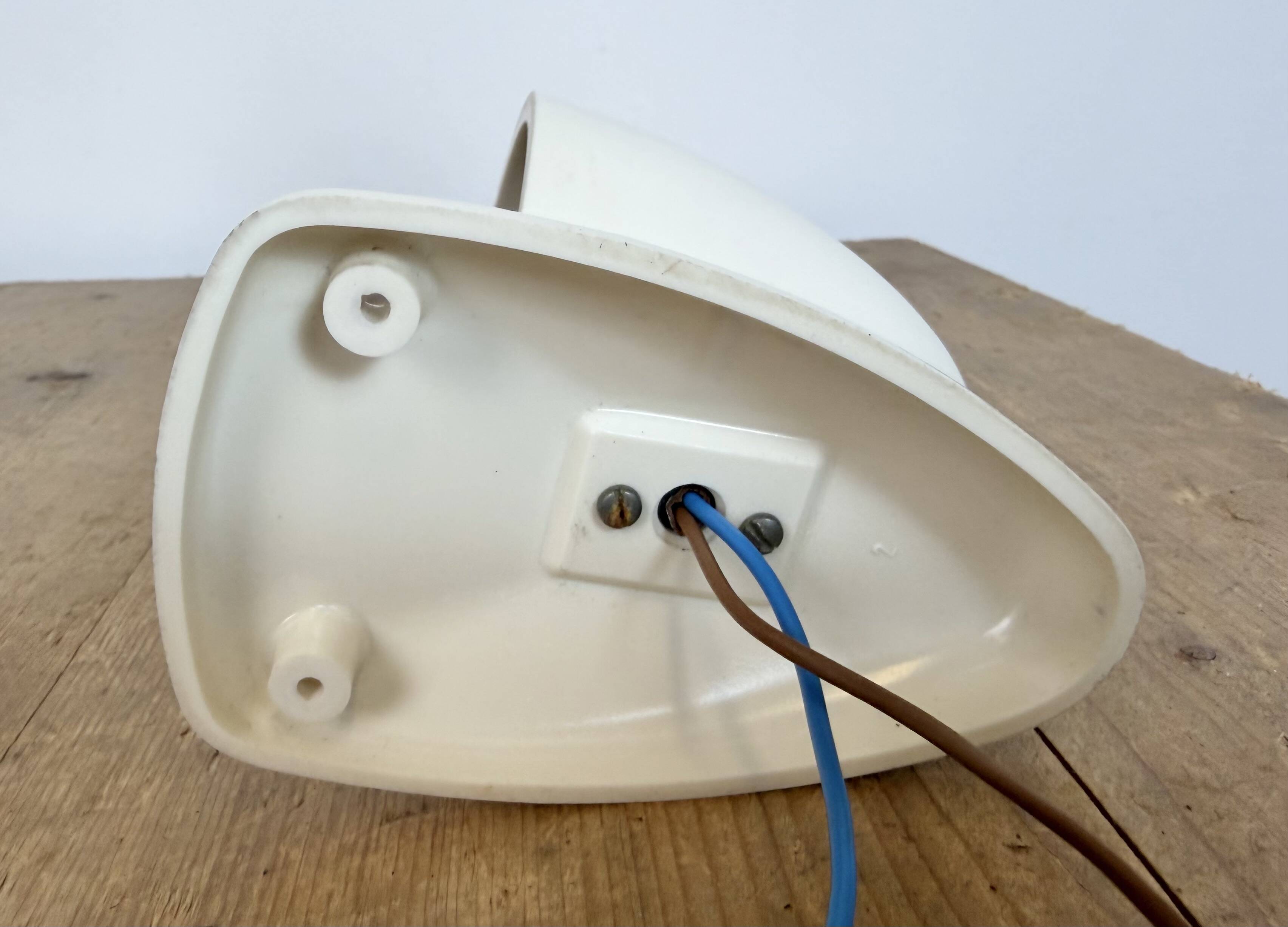 Industrial White Bakelite Wall Light with Milk Glass, 1950s