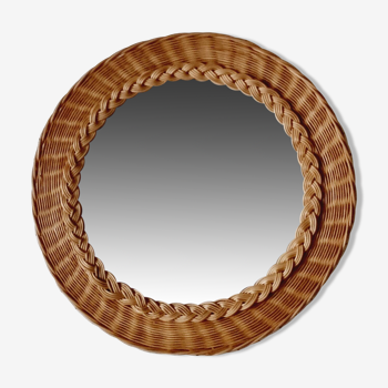 Large wicker mirror