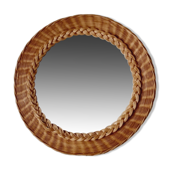 Large wicker mirror