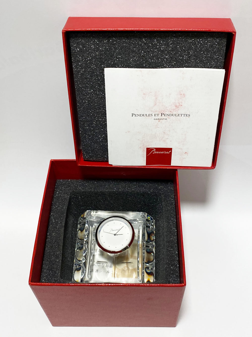 Baccarat clock with original box