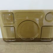 Set of 3 Guzzini trays, in smoked transparent ABS, 1970, Italy, vintage