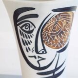 Vase en ceramique à decor cubiste