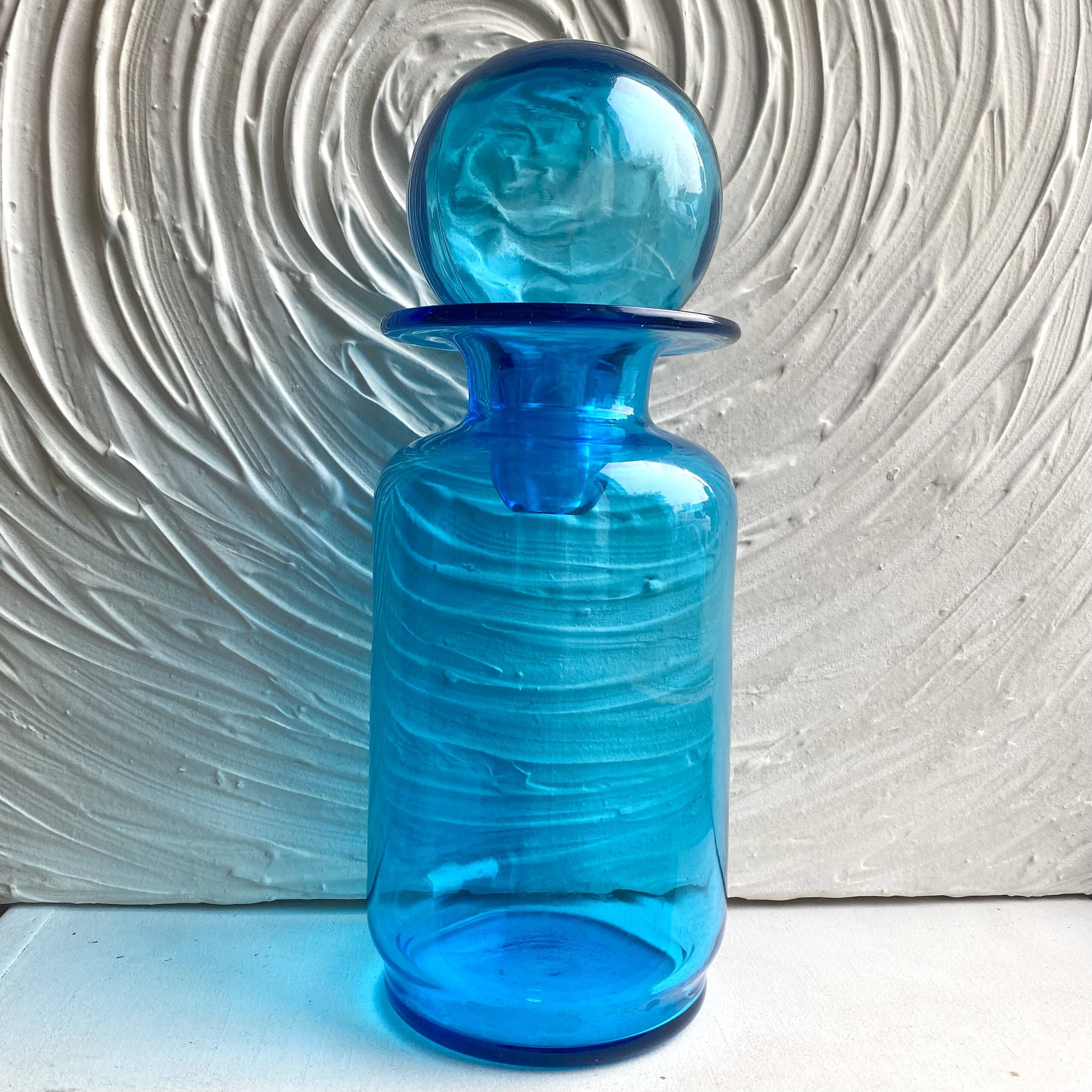 Glass carafe with a ball stopper from the 1970s.