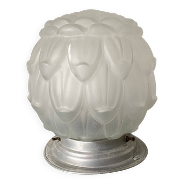 Plafonnier boule art déco verre dépoli