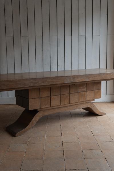 Console attribuée à Tomaso Buzzi. Années 60. Italie. Chêne. 240x84x74 cm