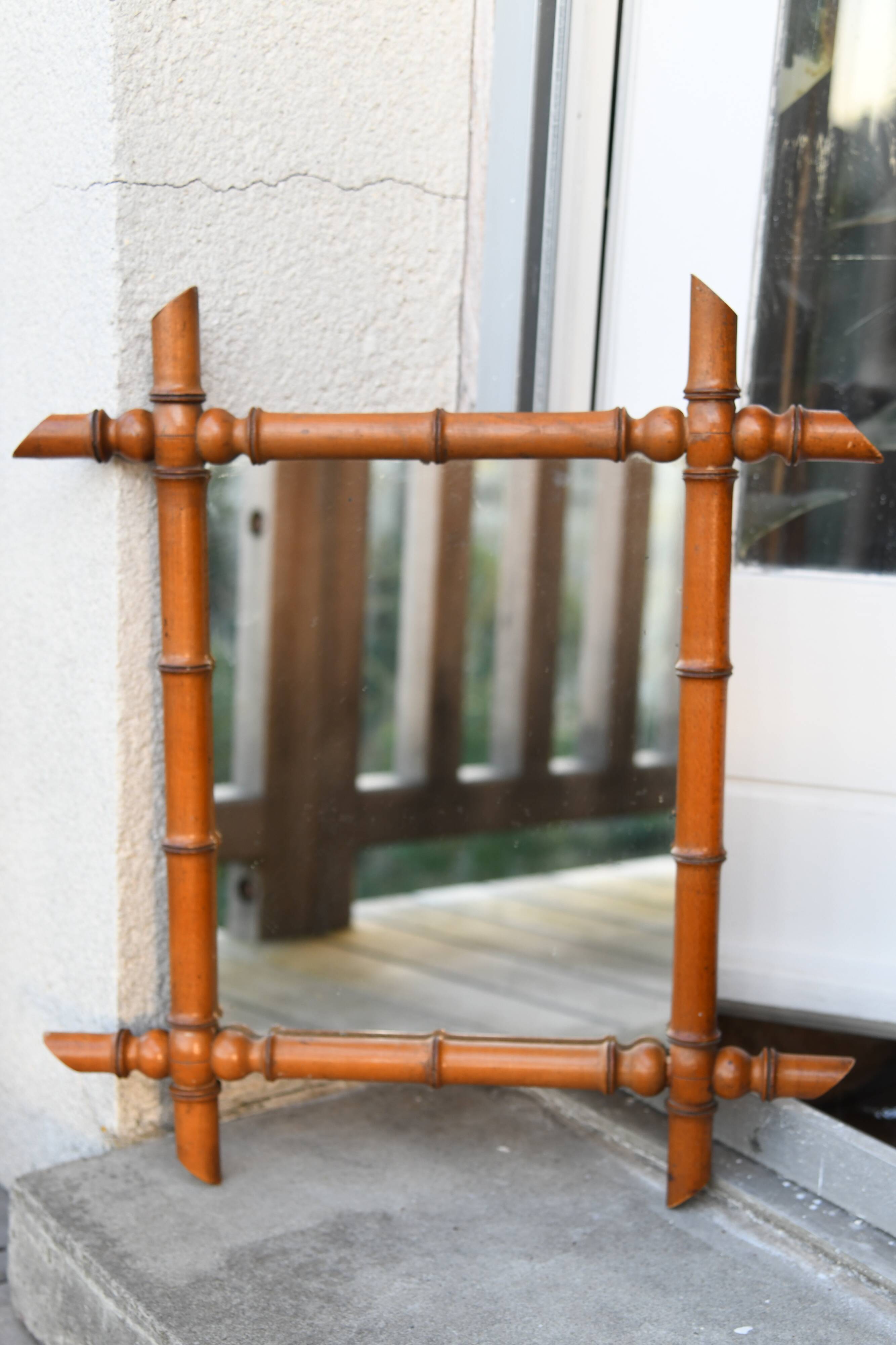Vintage bamboo mirror