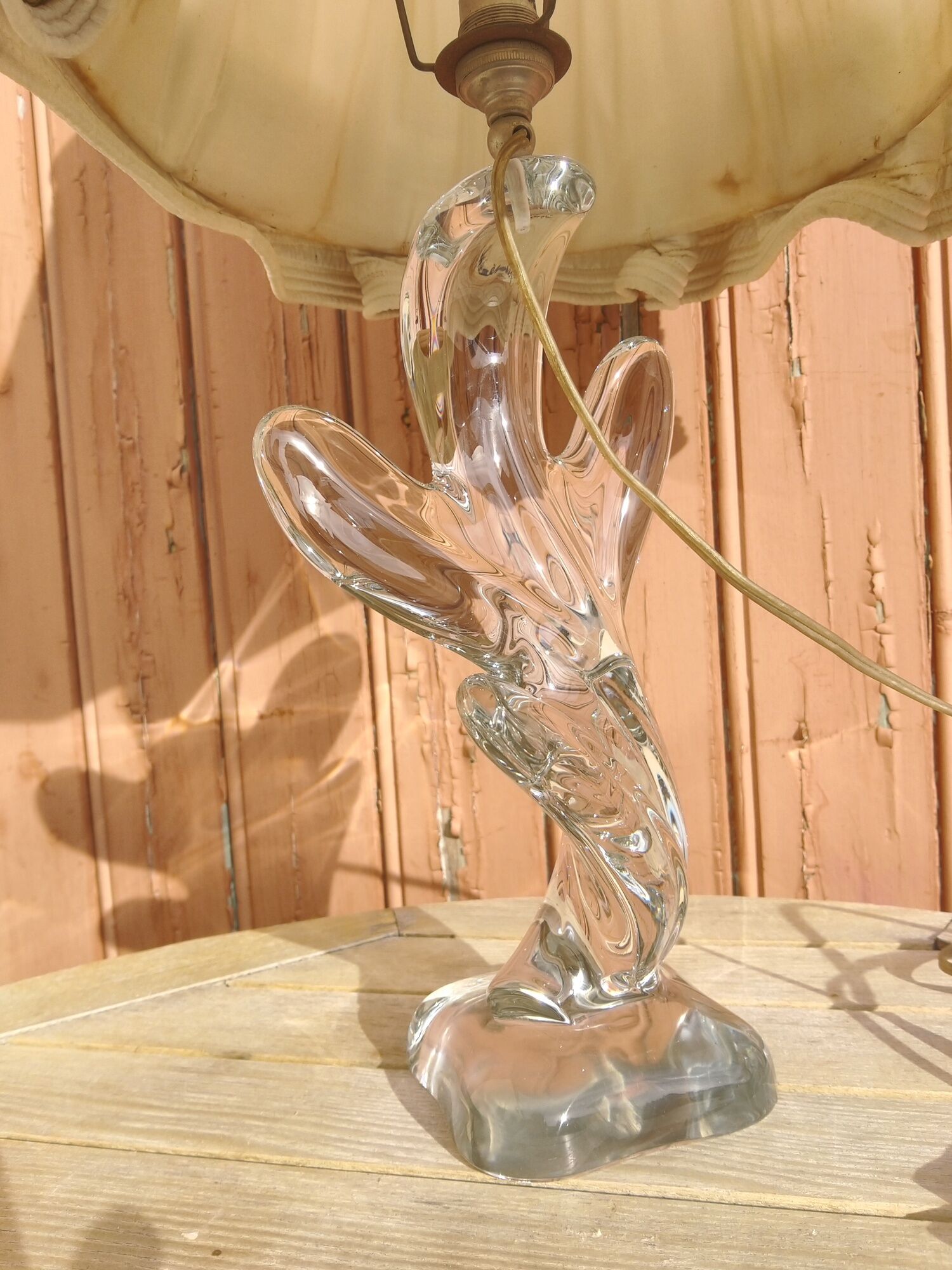 Lampe en cristal de Vannes forme libre , vintage