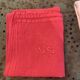 Duo set, consisting of two large pink-dyed cotton and linen towels, embroidered, TK monograms
