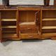 Large buffet with 2 bodies in walnut and marble