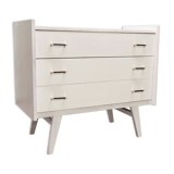 Scandinavian dresser 1960 3 drawers madeover brass bakelite