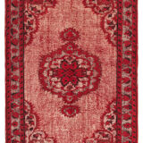 Handmade bohemian turkish 1980s 157 cm x 236 cm red carpet