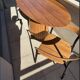 oval garden table with its 2 chairs