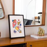 Illustration - Abstract geometric graphic colorful A3 poster numbered #002