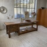 XL central island workbench oak