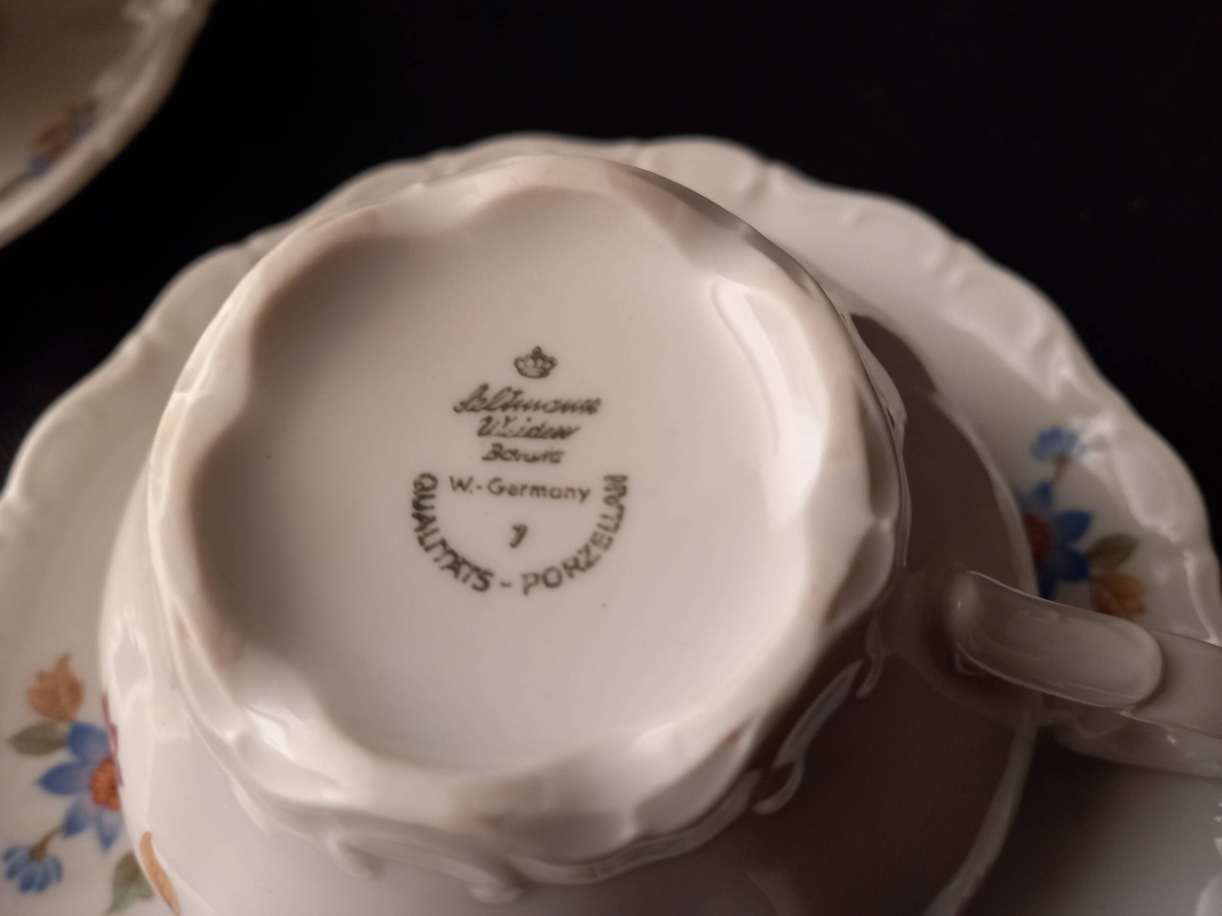 Duo of german porcelain cups lehmann weiden (bavaria)