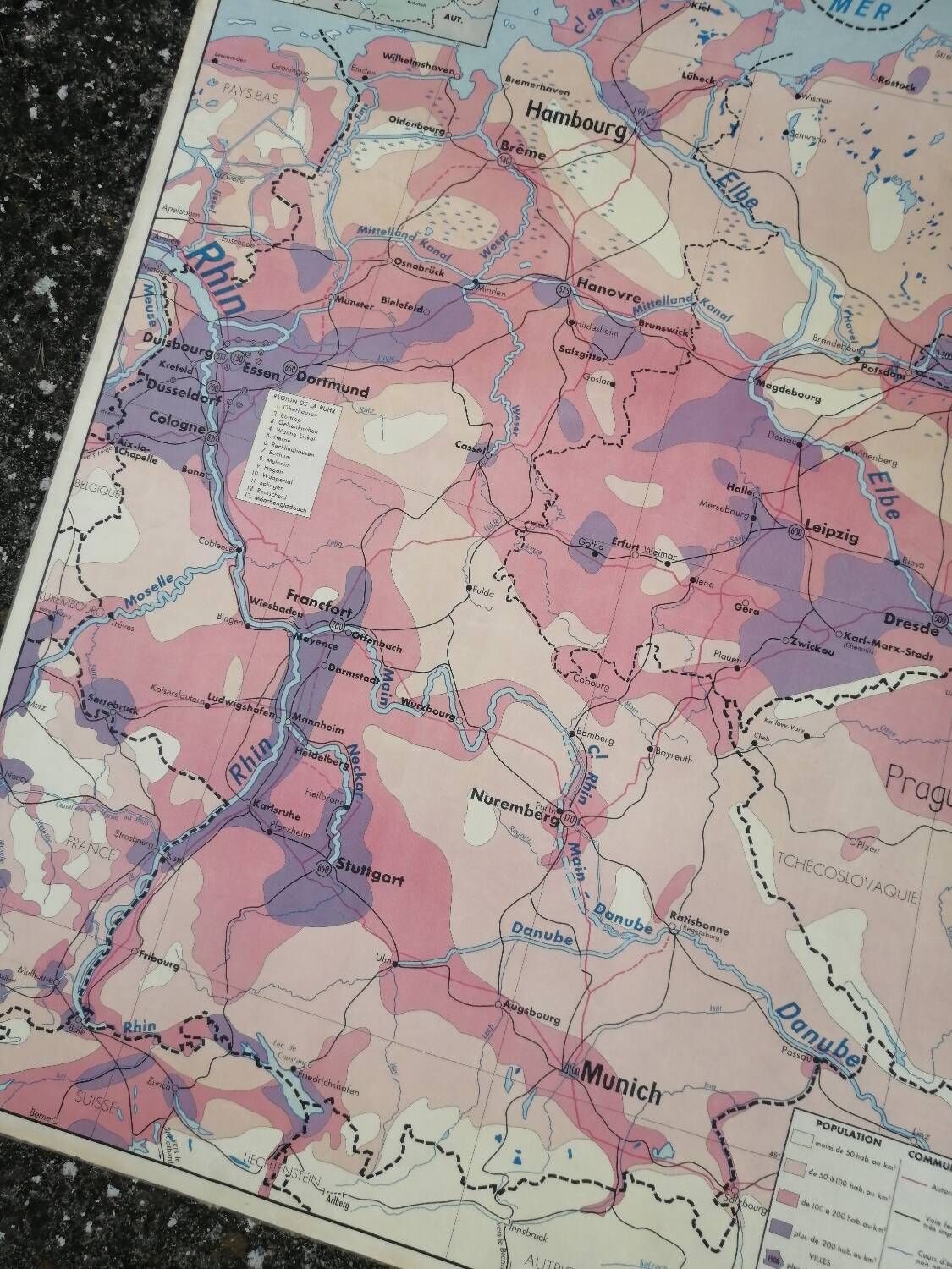 Old MDI map Germany Agricultural and vintage population