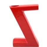 Space age red Z letter ceramic solifleur vase, Marcel Radureau France 1970