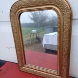 19th century wood and gilded stucco mirror