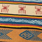 Multicolored Berber kilim rugs woven hands in natural wool