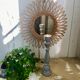 Old gray wood candlestick