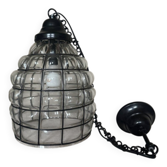 Glass and metal pendant light, Ulysses' garden