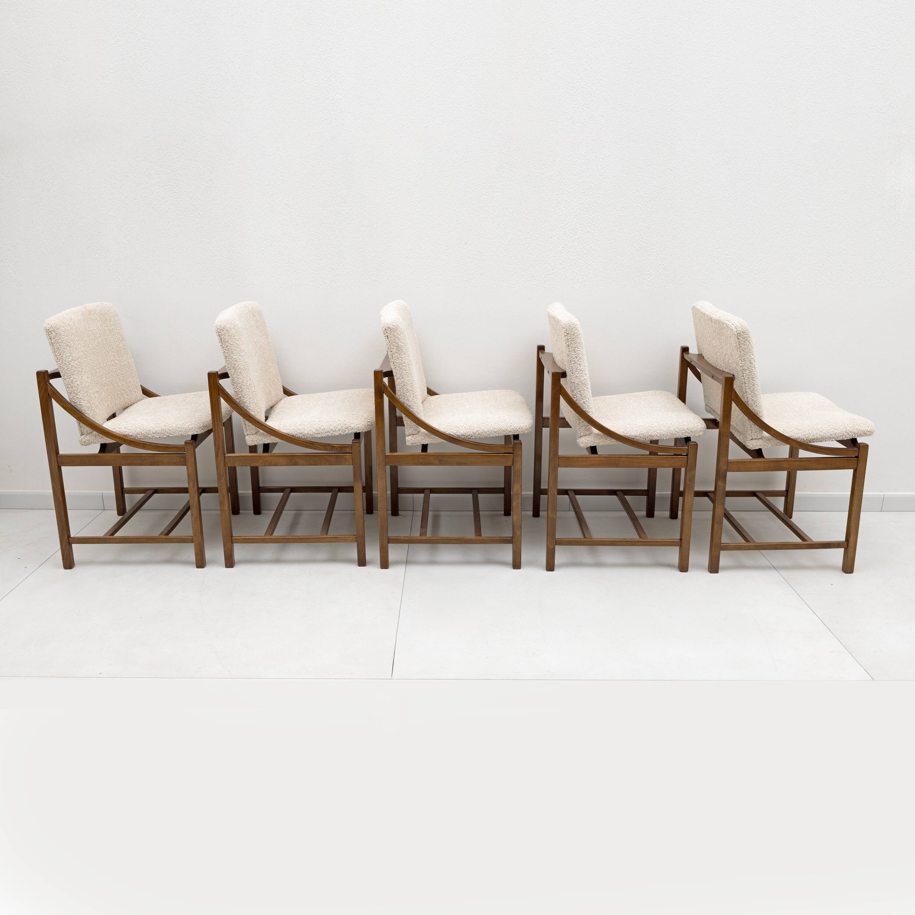 Set of Five Vittorio Rossi Dining Chairs for Lorenzon Italia , 1960s