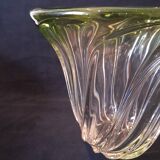 Val Saint Lambert Crystal 'Torsade' Vase in Gradient Apple Green