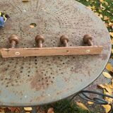 Coat rack in carved and varnished wood, imitation bamboo, 4 hooks