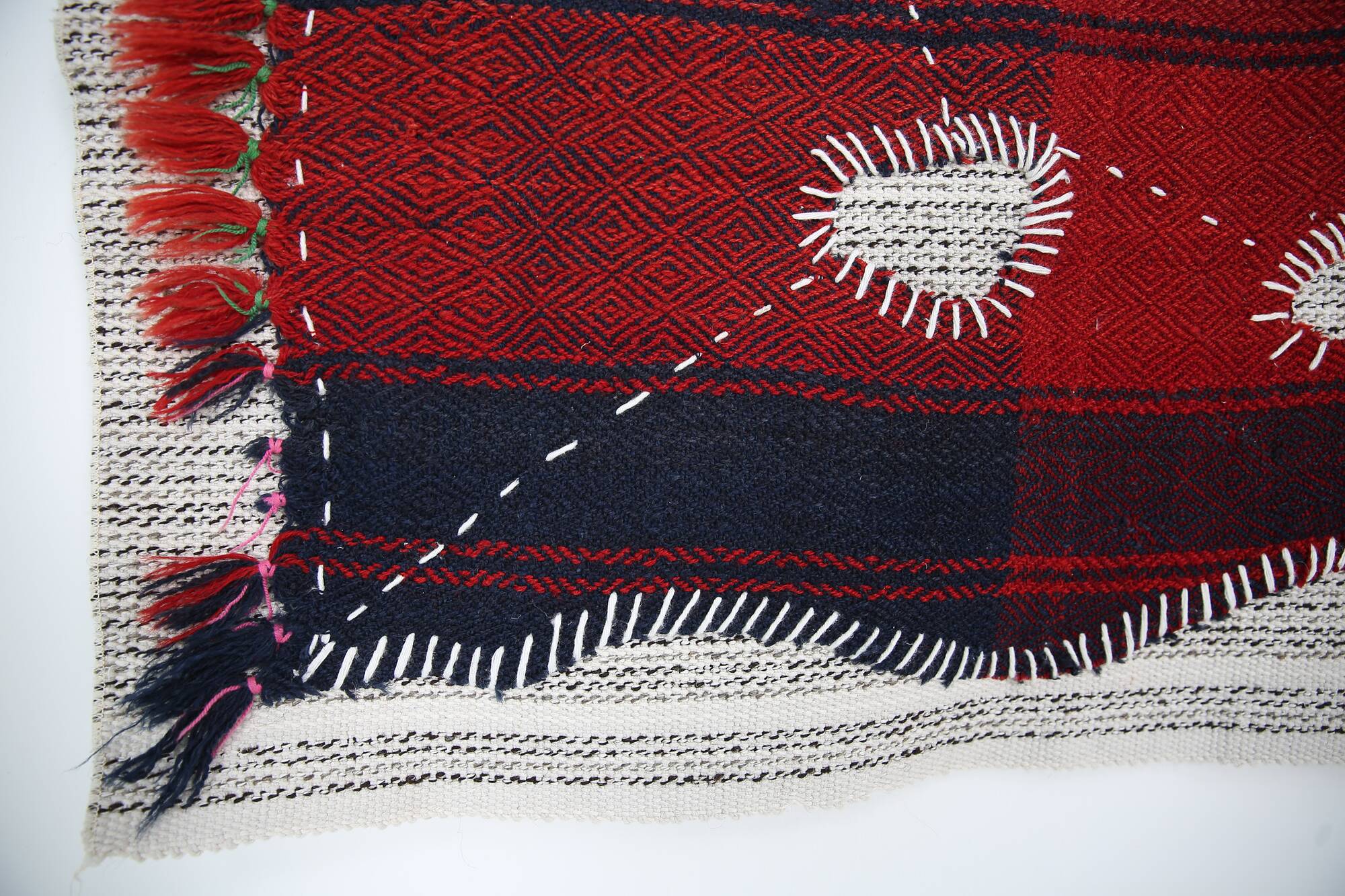 Hand Woven Tribal Wall Hangin, Boho Textile Art, 103x106 Cm