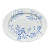 Grand plat de service XIXème en faïence terre de fer anglais N.W.P.Co Burslem "The Cotton Plant"