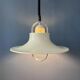 Vintage Dijkstra pendant lamp white & chrome - mid century modern light fixture