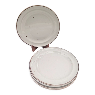 6 flat plates in Sarreguemines stoneware
