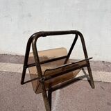 Rattan and Plexiglass magazine rack by Marc Held