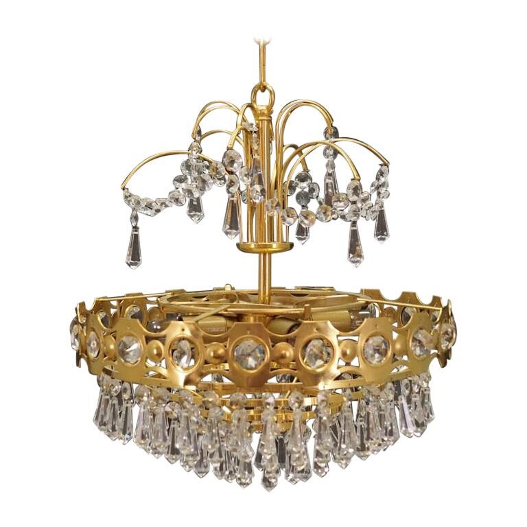 Brass chandelier, Danish design, 1970s, production: Denmark