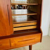 Vintage Danish mid-century teak bar cabinet 1960